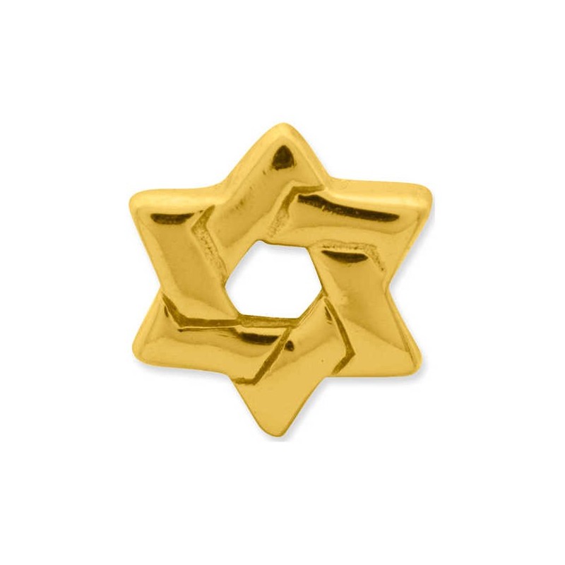 Sterling Silver Gold-Plated Star of David Bead | Jewelry | Judaica
