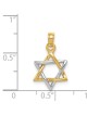 14k Two-Tone Yellow and White Gold Polished Star o | Jewelry | Judaica