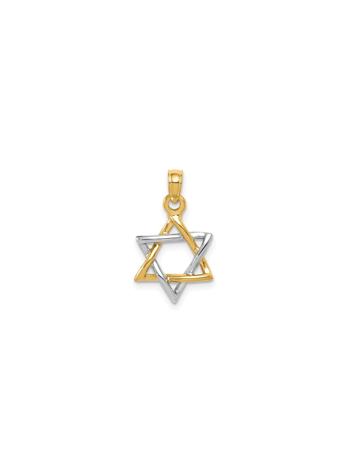 14k Two-Tone Yellow and White Gold Polished Star o | Jewelry | Judaica