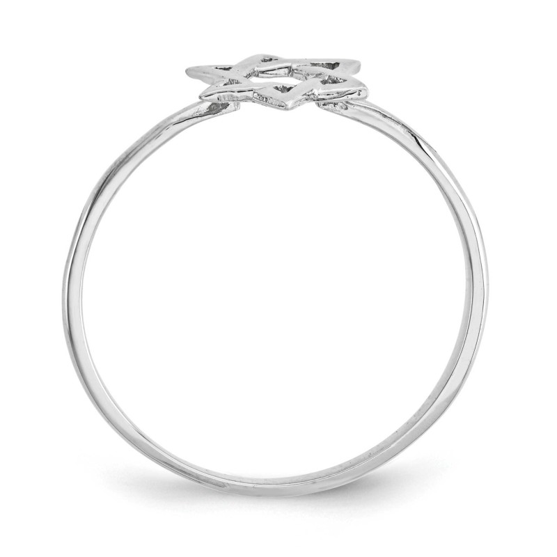 14k White Gold Polished Star of David Ring - Size  | Jewelry | Judaica