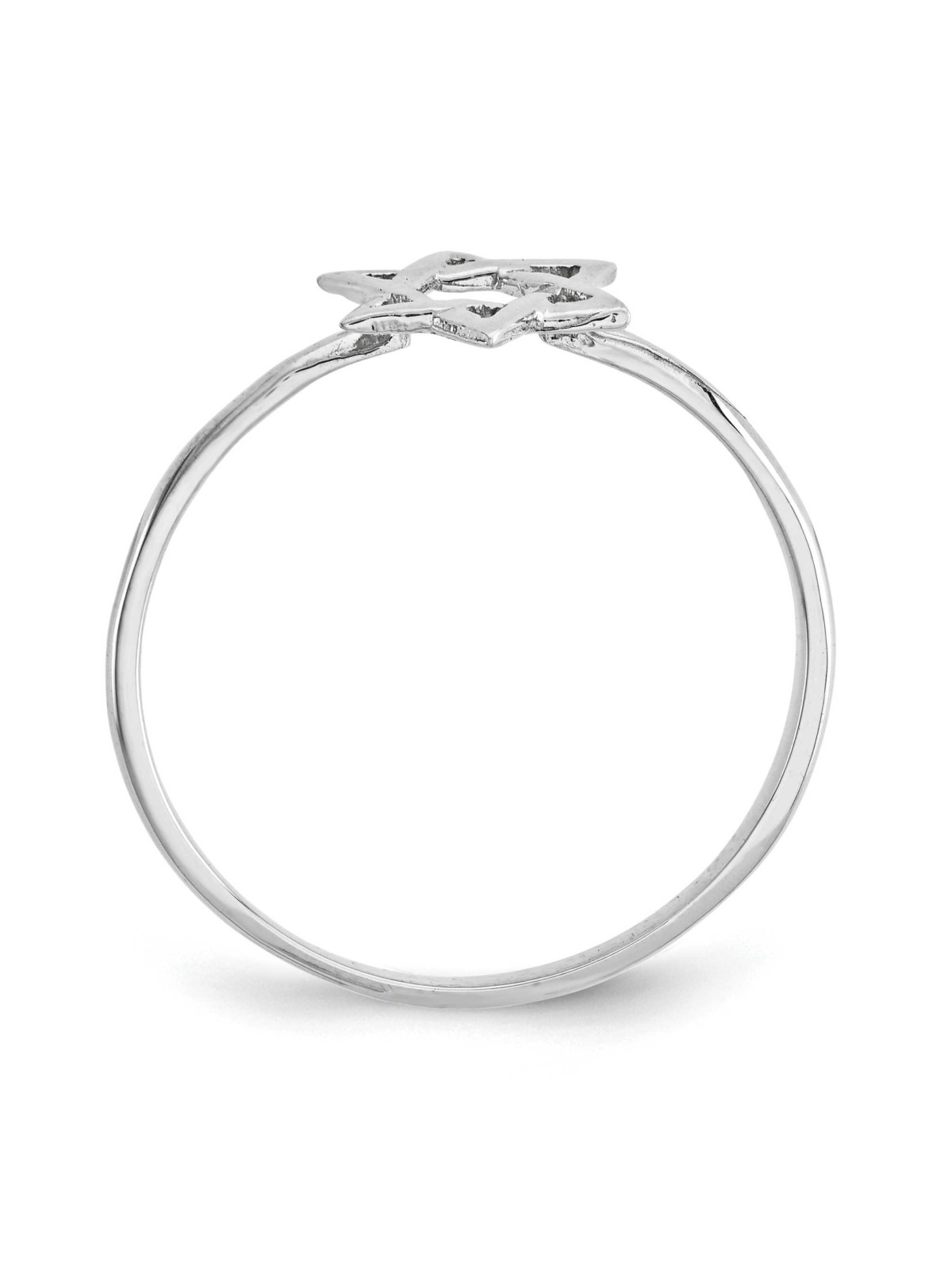 14k White Gold Polished Star of David Ring - Size  | Jewelry | Judaica