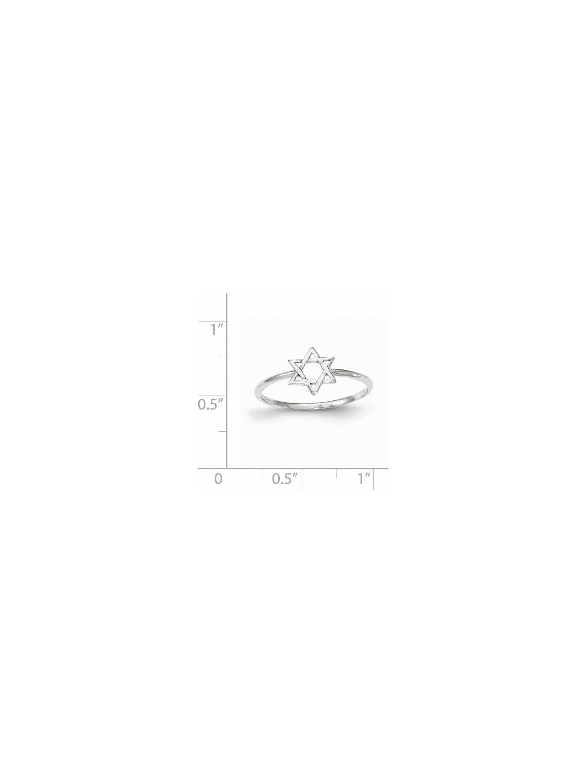 14k White Gold Polished Star of David Ring - Size  | Jewelry | Judaica