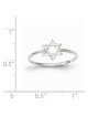 14k White Gold Polished Star of David Ring - Size  | Jewelry | Judaica