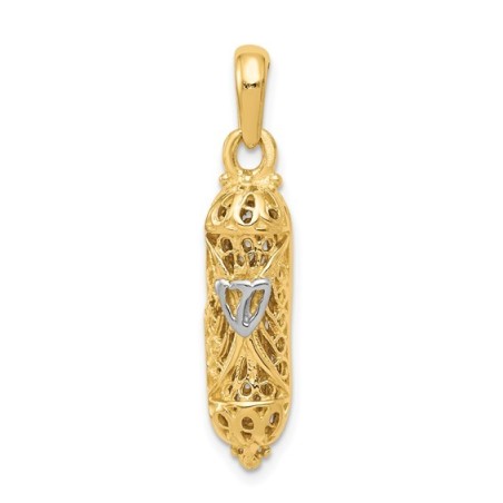 14k Two-Tone Gold Mezuzah Pendant | Jewelry | Judaica