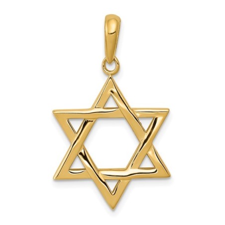 Large 14K Yellow Gold Polished Star of David Penda | Jewelry | Judaica