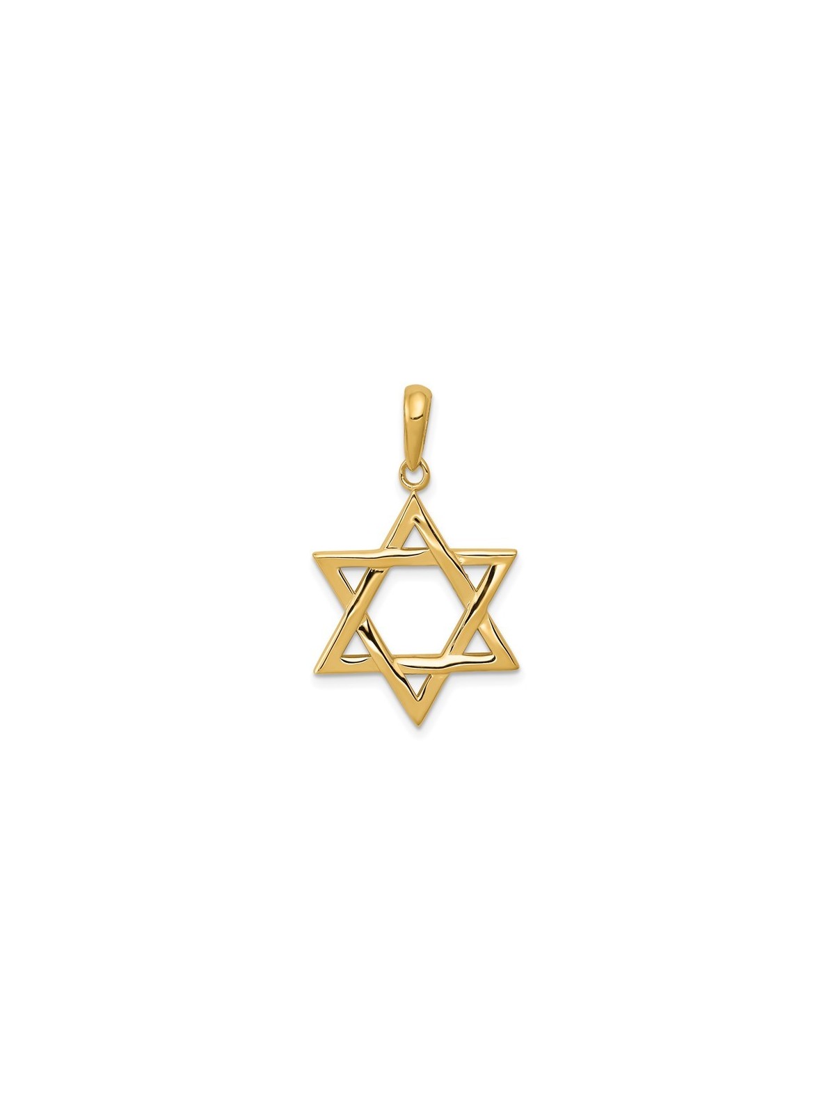 Large 14K Yellow Gold Polished Star of David Penda | Jewelry | Judaica