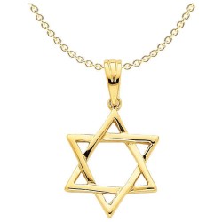 Large 14K Yellow Gold Polished Star of David Penda | Jewelry | Judaica