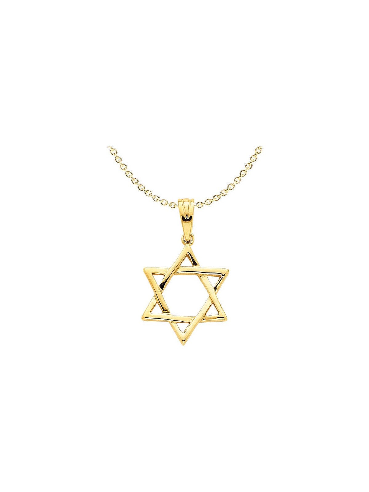 Large 14K Yellow Gold Polished Star of David Penda | Jewelry | Judaica