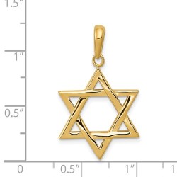 Large 14K Yellow Gold Polished Star of David Penda | Jewelry | Judaica