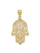 Ornate 14k Yellow Gold Filigree Hamsa Pendant | Jewelry | Judaica
