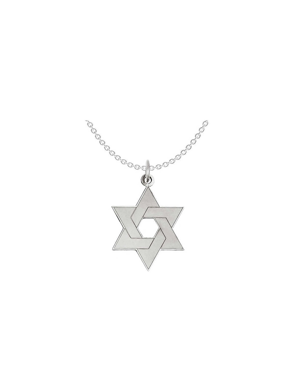 14k White Gold Laser-Etched Star of David Pendant | Jewelry | Judaica