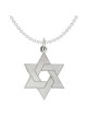 14k White Gold Laser-Etched Star of David Pendant | Jewelry | Judaica