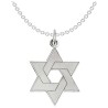 14k White Gold Laser-Etched Star of David Pendant | Jewelry | Judaica