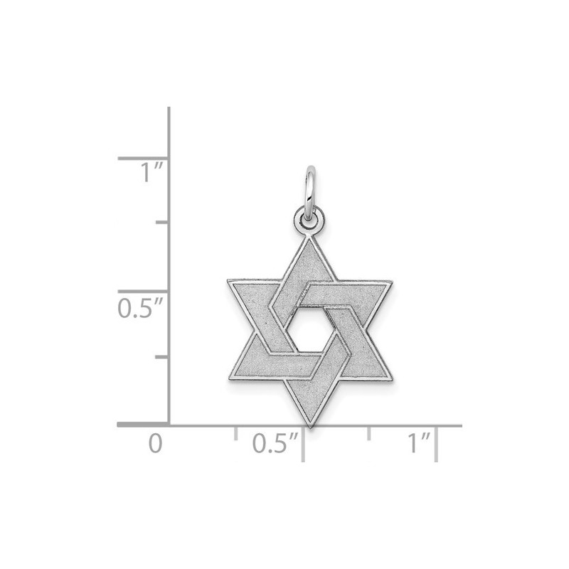 14k White Gold Laser-Etched Star of David Pendant | Jewelry | Judaica