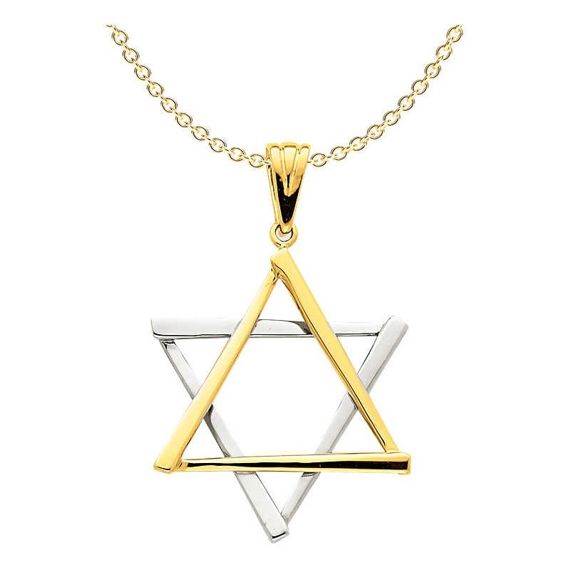 14k Two-Tone Gold Dramatic Star of David Pendant | Jewelry | Judaica
