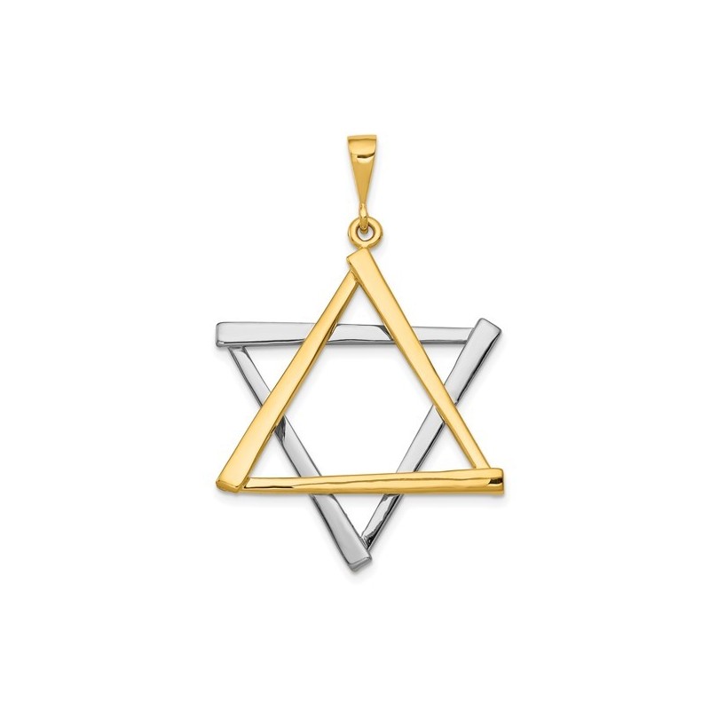 14k Two-Tone Gold Dramatic Star of David Pendant | Jewelry | Judaica