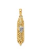14k Two-Tone Gold Fancy Mezuzah Pendant | Jewelry | Judaica