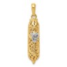 14k Two-Tone Gold Fancy Mezuzah Pendant | Jewelry | Judaica