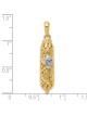 14k Two-Tone Gold Fancy Mezuzah Pendant | Jewelry | Judaica