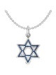 Sterling Silver Rhodium-Plated Enameled Blue Star  | Jewelry | Judaica