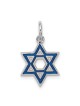 Sterling Silver Rhodium-Plated Enameled Blue Star  | Jewelry | Judaica