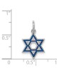 Sterling Silver Rhodium-Plated Enameled Blue Star  | Jewelry | Judaica