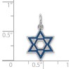 Sterling Silver Rhodium-Plated Enameled Blue Star  | Jewelry | Judaica