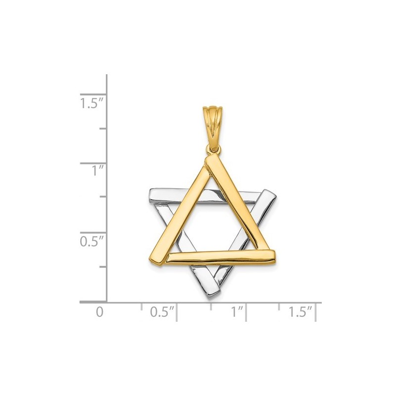 Deluxe 14k Two-Tone Gold Star of David Pendant | Jewelry | Judaica