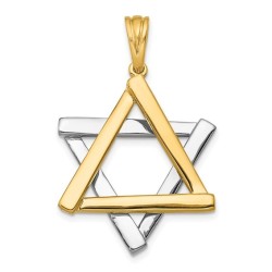 Deluxe 14k Two-Tone Gold Star of David Pendant | Jewelry | Judaica