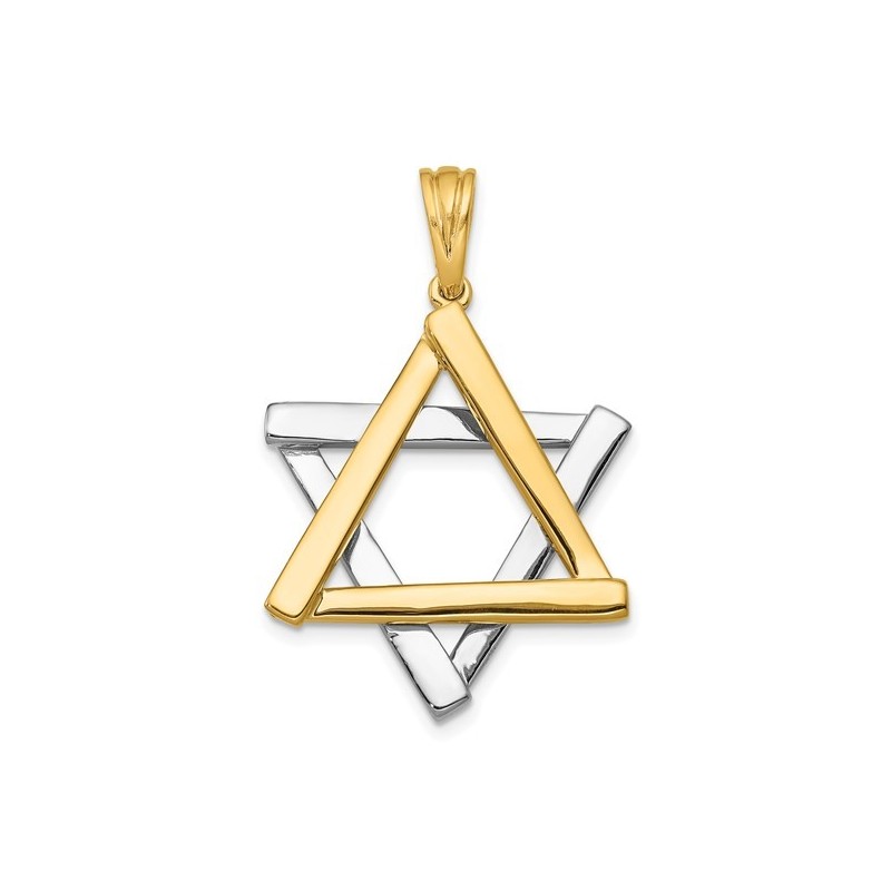 Deluxe 14k Two-Tone Gold Star of David Pendant | Jewelry | Judaica