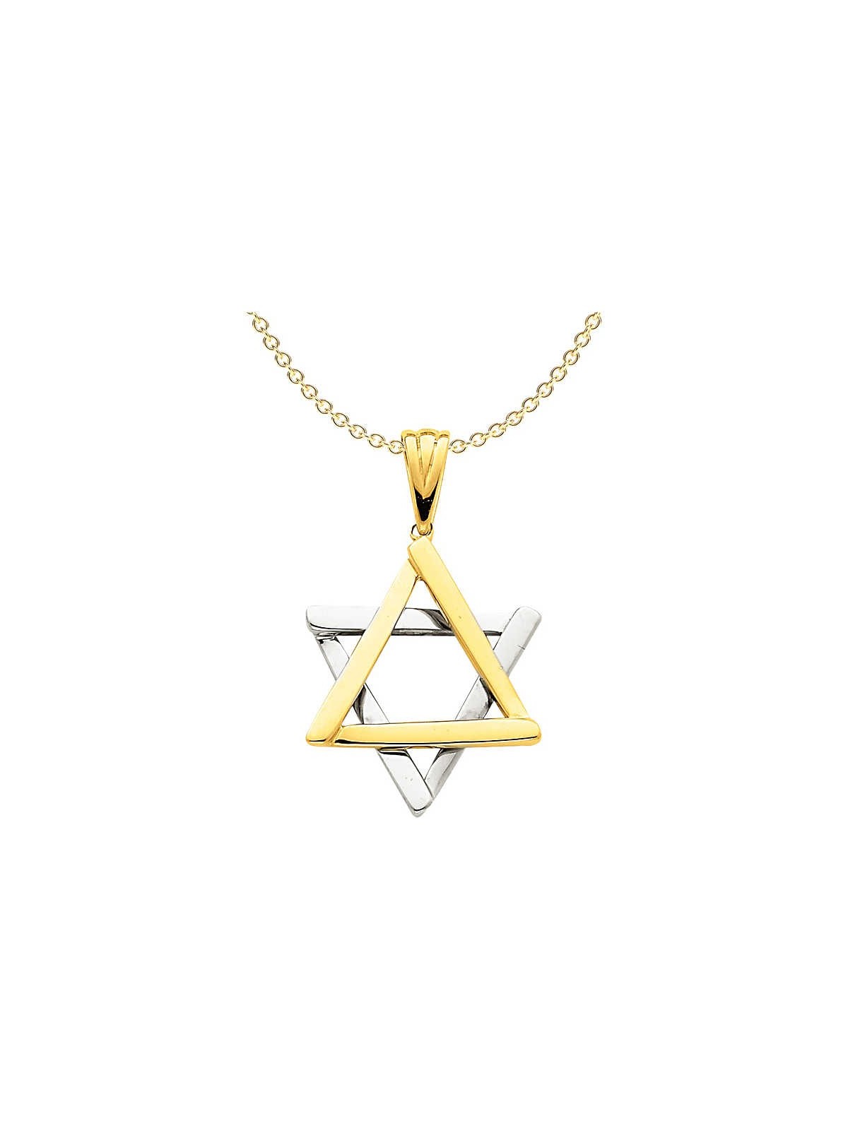 Deluxe 14k Two-Tone Gold Star of David Pendant | Jewelry | Judaica