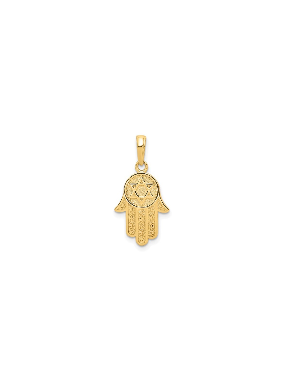 14k Yellow Gold Star Of David Hamsa Pendant | Jewelry | Judaica