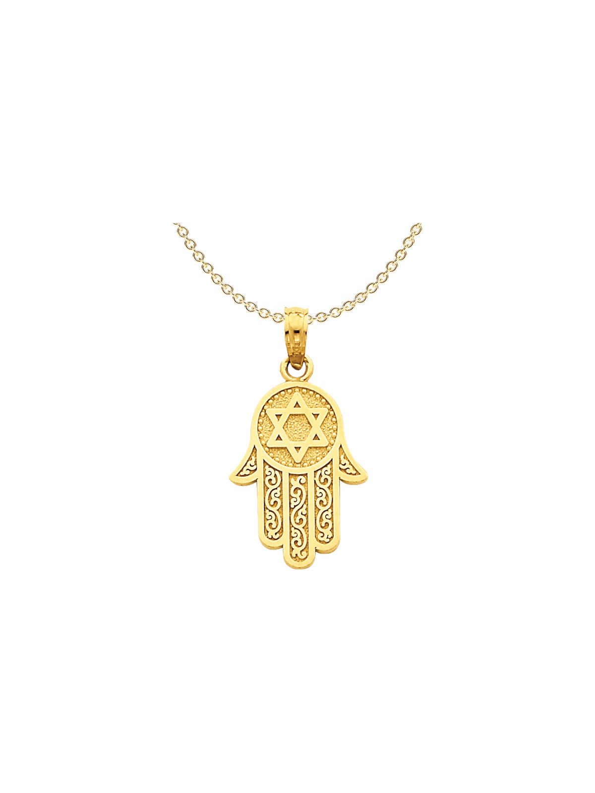 14k Yellow Gold Star Of David Hamsa Pendant | Jewelry | Judaica