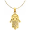 14k Yellow Gold Star Of David Hamsa Pendant | Jewelry | Judaica