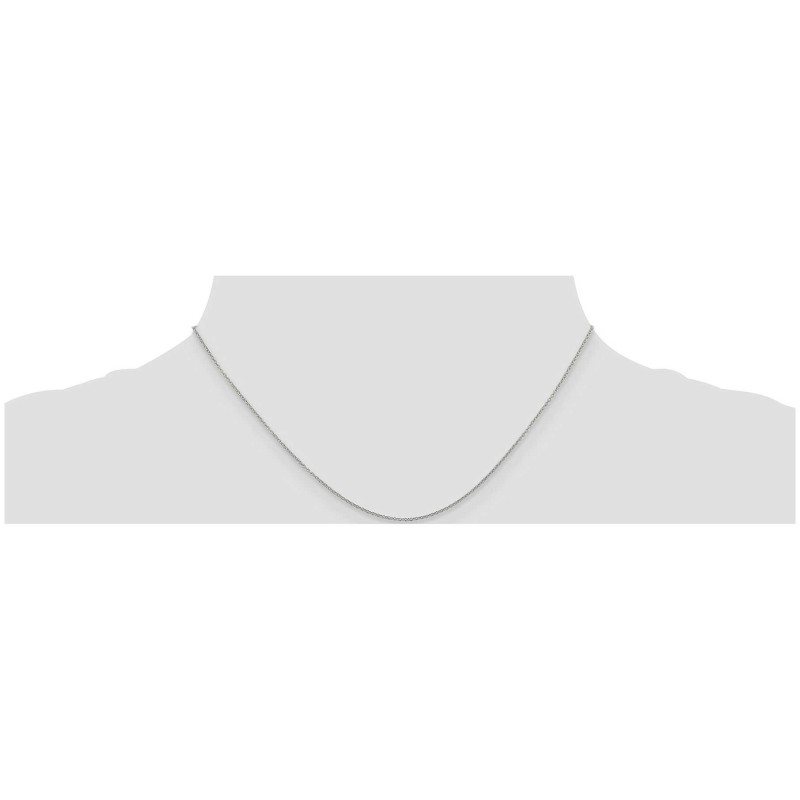 14k White Gold 16-Inch Cable Necklace Chain | Jewelry | Judaica