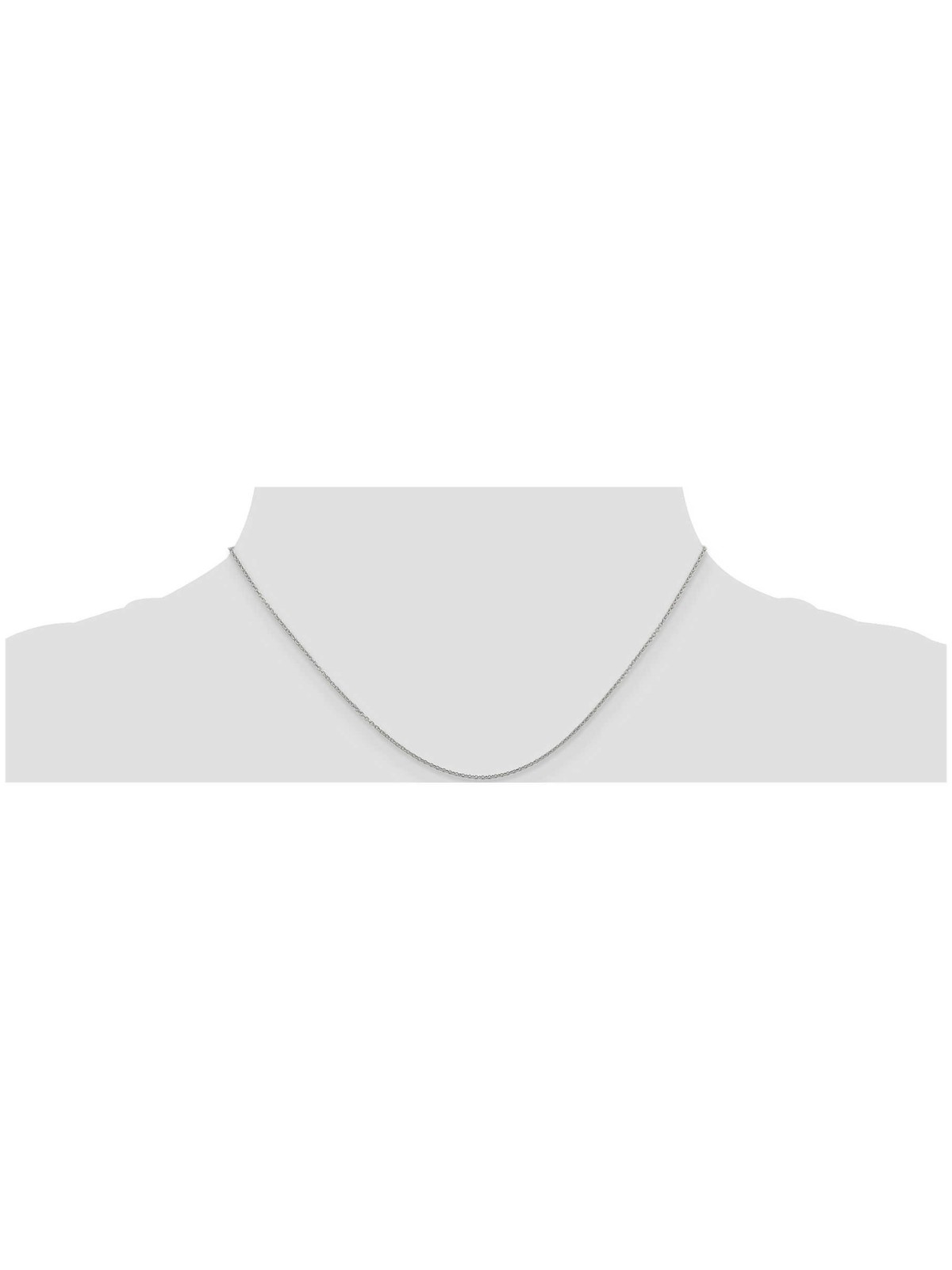 14k White Gold 16-Inch Cable Necklace Chain | Jewelry | Judaica