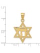 14k Yellow Gold Polished Chai in Star of David Pen | Jewelry | Judaica