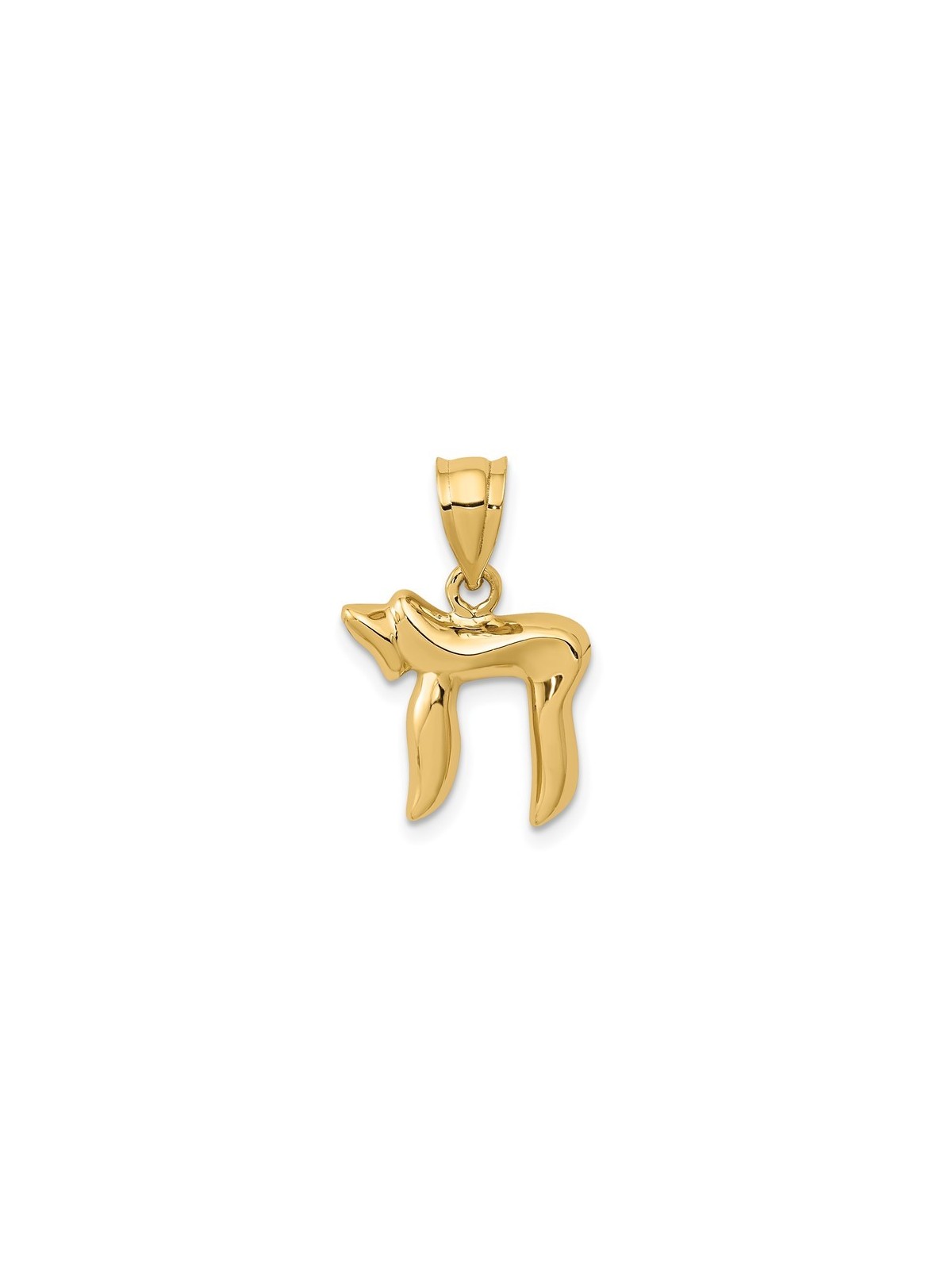 14k Polished Yellow Gold Chai Pendant | Jewelry | Judaica