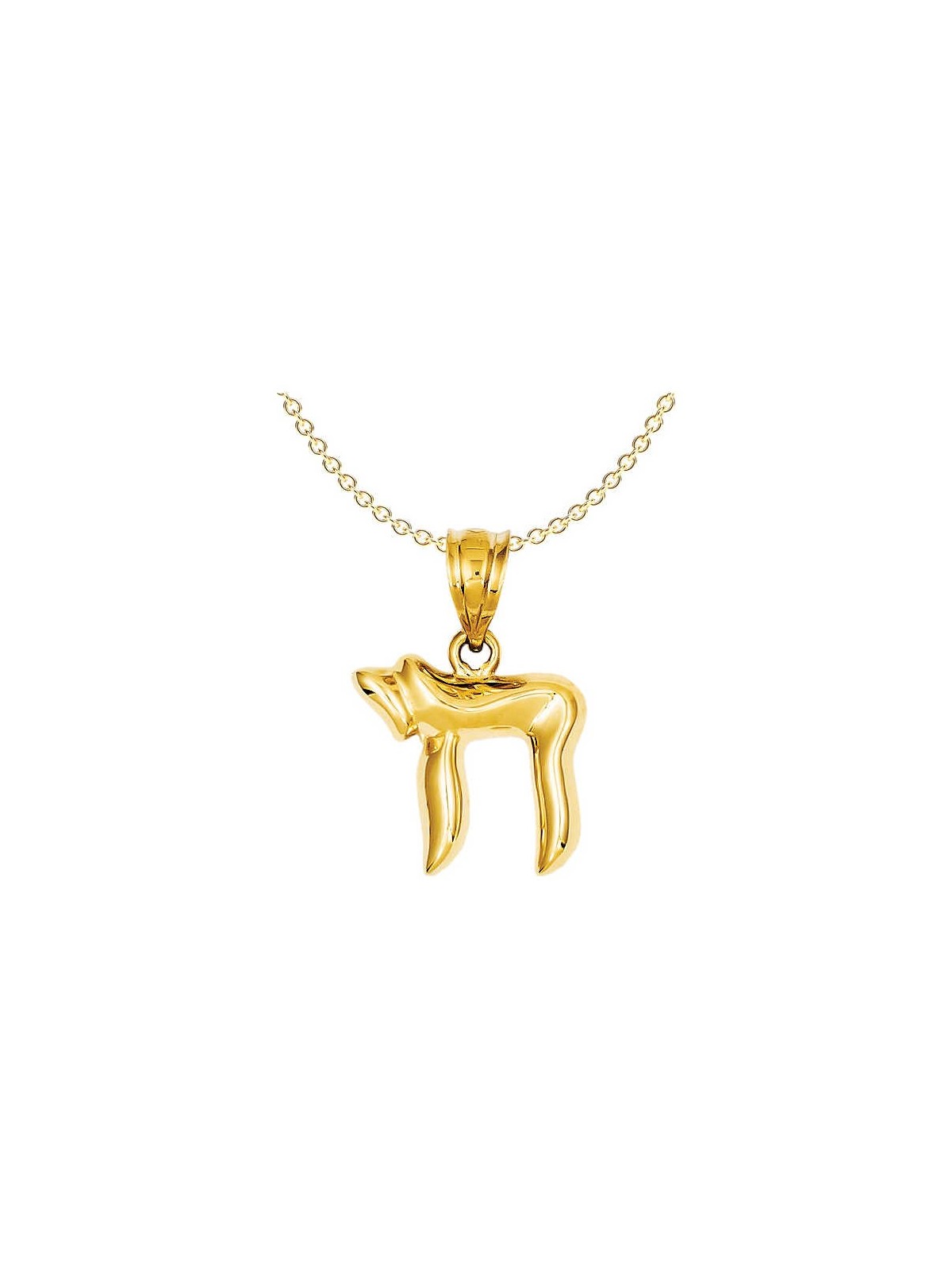 14k Polished Yellow Gold Chai Pendant | Jewelry | Judaica