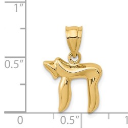 14k Polished Yellow Gold Chai Pendant | Jewelry | Judaica