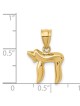 14k Polished Yellow Gold Chai Pendant | Jewelry | Judaica