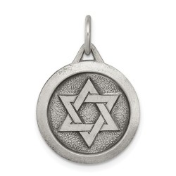 Sterling Silver Antiqued Circle Star of David Pend | Jewelry | Judaica