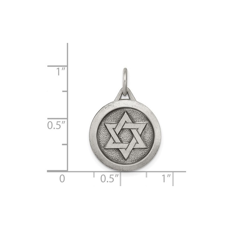 Sterling Silver Antiqued Circle Star of David Pend | Jewelry | Judaica