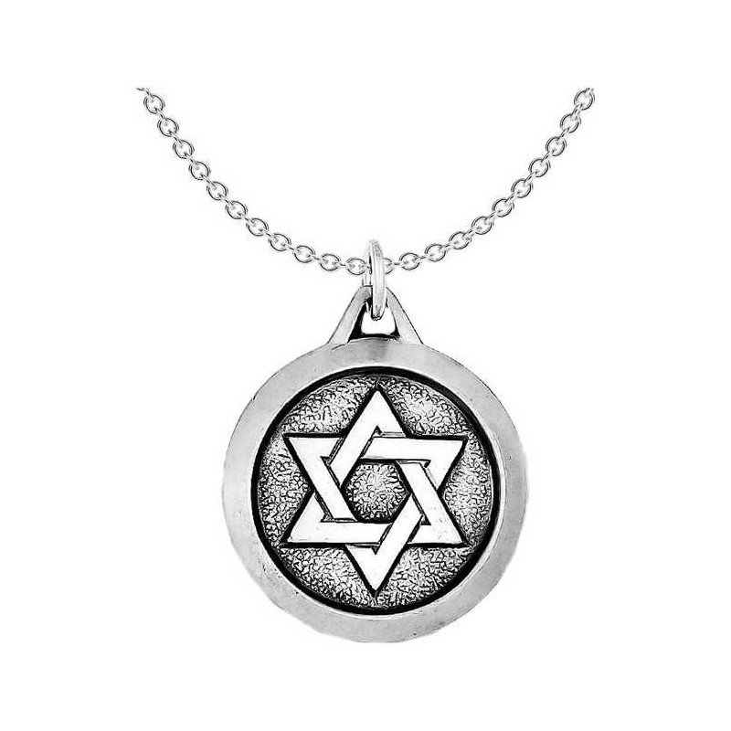 Sterling Silver Antiqued Circle Star of David Pend | Jewelry | Judaica