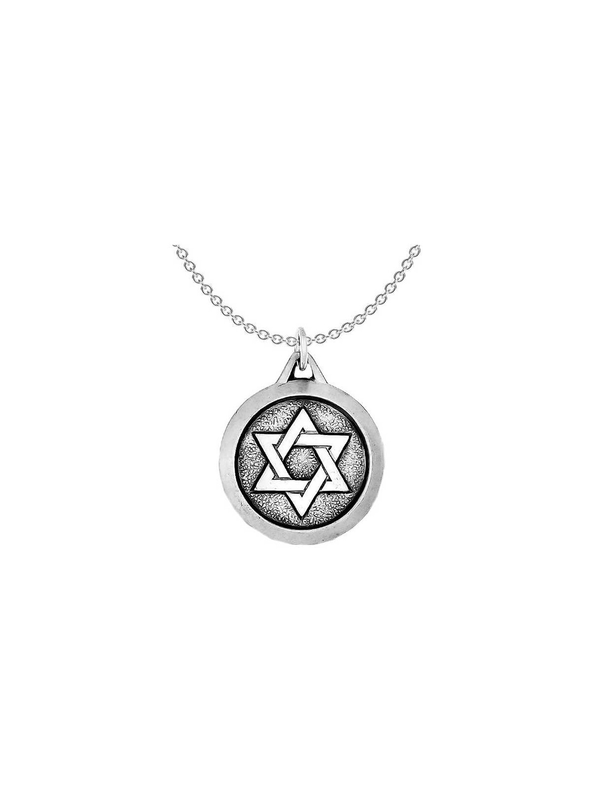 Sterling Silver Antiqued Circle Star of David Pend | Jewelry | Judaica