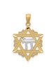 14k Yellow Gold Star of David With Rhodium-Plated  | Jewelry | Judaica