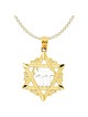 14k Yellow Gold Star of David With Rhodium-Plated  | Jewelry | Judaica