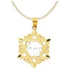 14k Yellow Gold Star of David With Rhodium-Plated  | Jewelry | Judaica