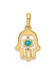14k Yellow Gold Star of David Turquoise Hamsa Pend | Jewelry | Judaica