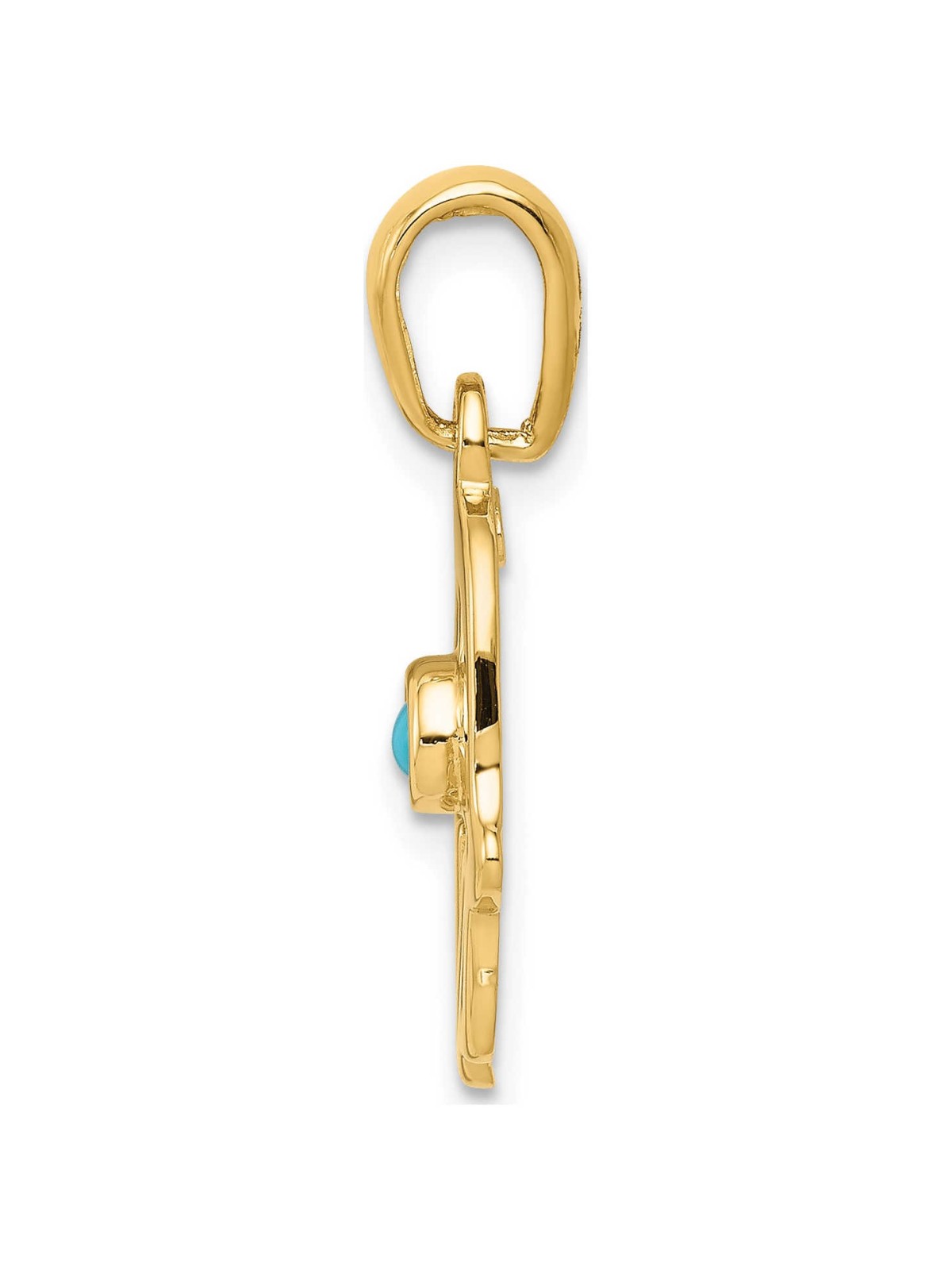 14k Yellow Gold Star of David Turquoise Hamsa Pend | Jewelry | Judaica